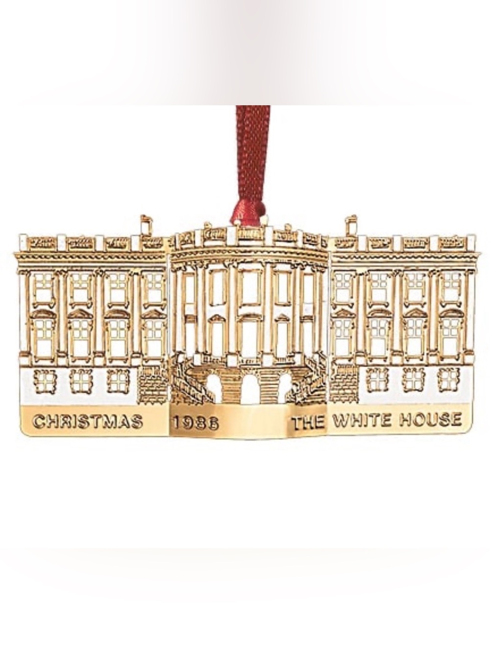 Vintage Gold White House Holiday Ornament Christmas 1986-historical White House